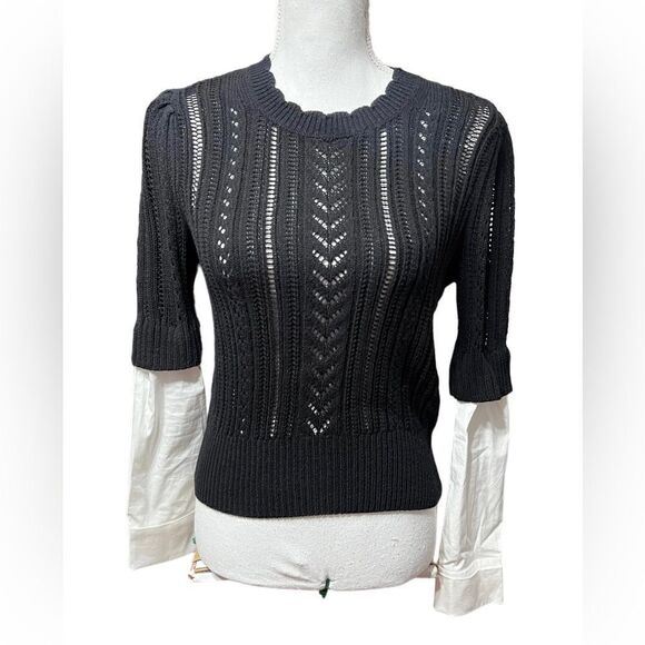 Veronica Beard Juni Sweater in black/ white size S - Picture 2 of 7